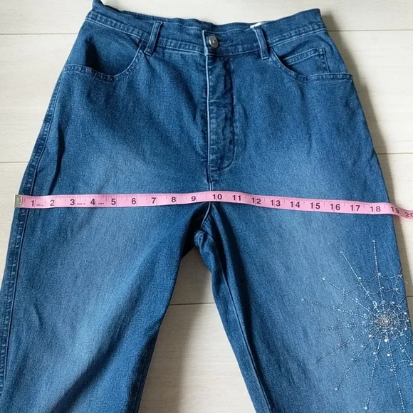 Y2K Rhinestone Spider Web Jeans - Picture 9 of 16